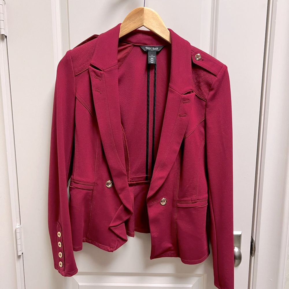 WHBM red military style jacket Sz 6